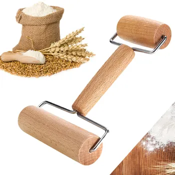 

Hot Convenient Useful Pastry Wooden Rolling Pin Pizza Dough Roller Home Kitchen Pie Bread Baking Tool HY99 NO05