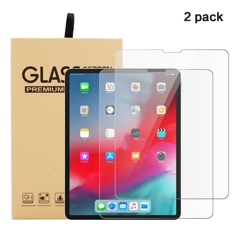2 Упак. Закаленное стекло для 12 9 дюймов iPad Pro 2018 протектор экрана планшета против