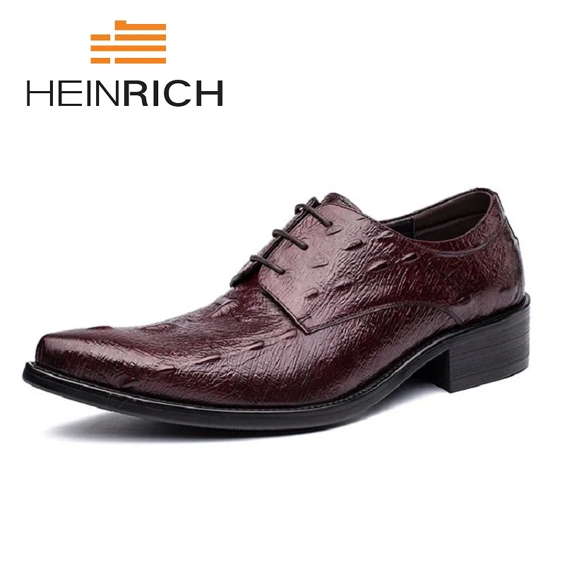 Homens Formal Black Marrom Preto brown Heinrich Sapatos Qualidade De Homme Negócio Do Chaussure Se Masculinos Couro Vestem 2018 Dos Genuíno Top Mariage RRgBO