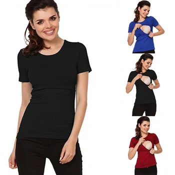 

Maternity Clothes Women Breastfeeding Tops T-shirts Multi-functional Pregnant Women T Shirt Fashion Summer Tees Outfits
