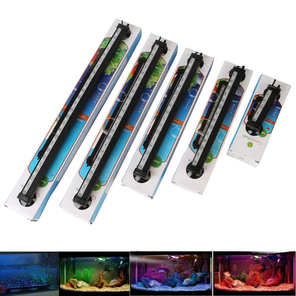 

EU/US Plug 12-46CM 5050 RGB LED Aquarium Air Bubble Light Fish Tank Bar light Aquatic Submersible Lamp Waterproof Oxygenation