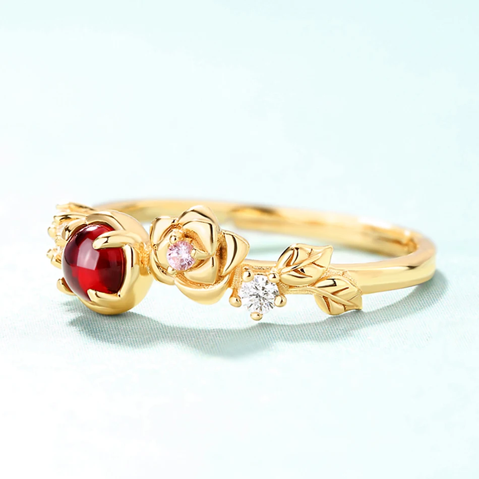 ALLNOEL 925 Sterling Silver Ring For Women  Garnet Zircon Ring Natural Stone Luxury Jewelry Gift For Woman 2019 Valentine's Day  (4)