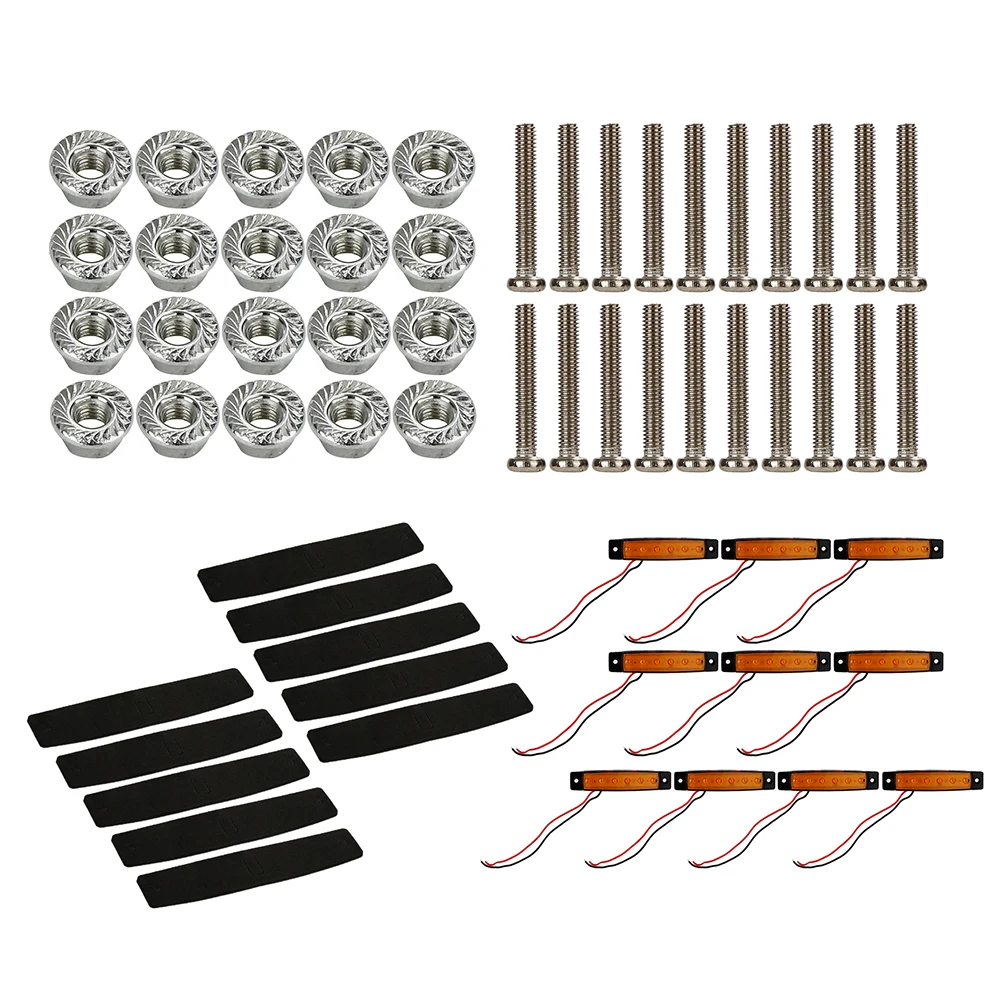 

Liplasting 10PCs/Set Bright Amber 6 LED Brake Running Turn Signal Light Postion Lamps 12V for Motorcycle ATV Trailer Trike