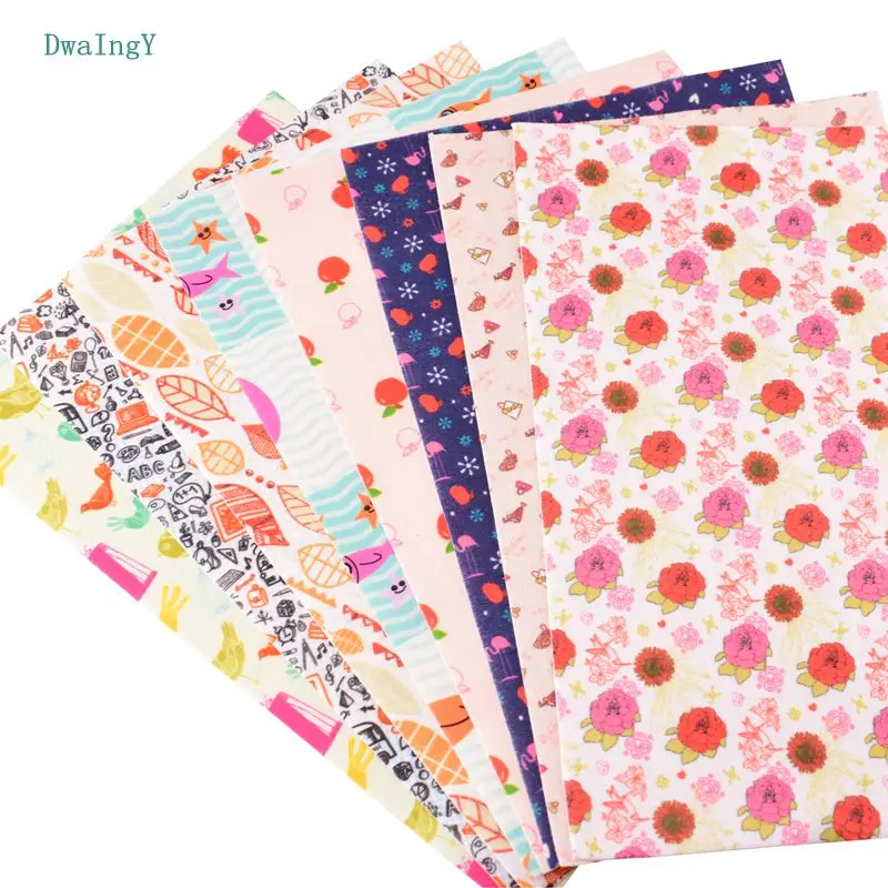 

DwaIngY Print Non Woven 1mmThickness Felt Fabric For DIY Polyester Soft Felt Home Decoration Pattern Bundle Sewing Dolls 19x28cm