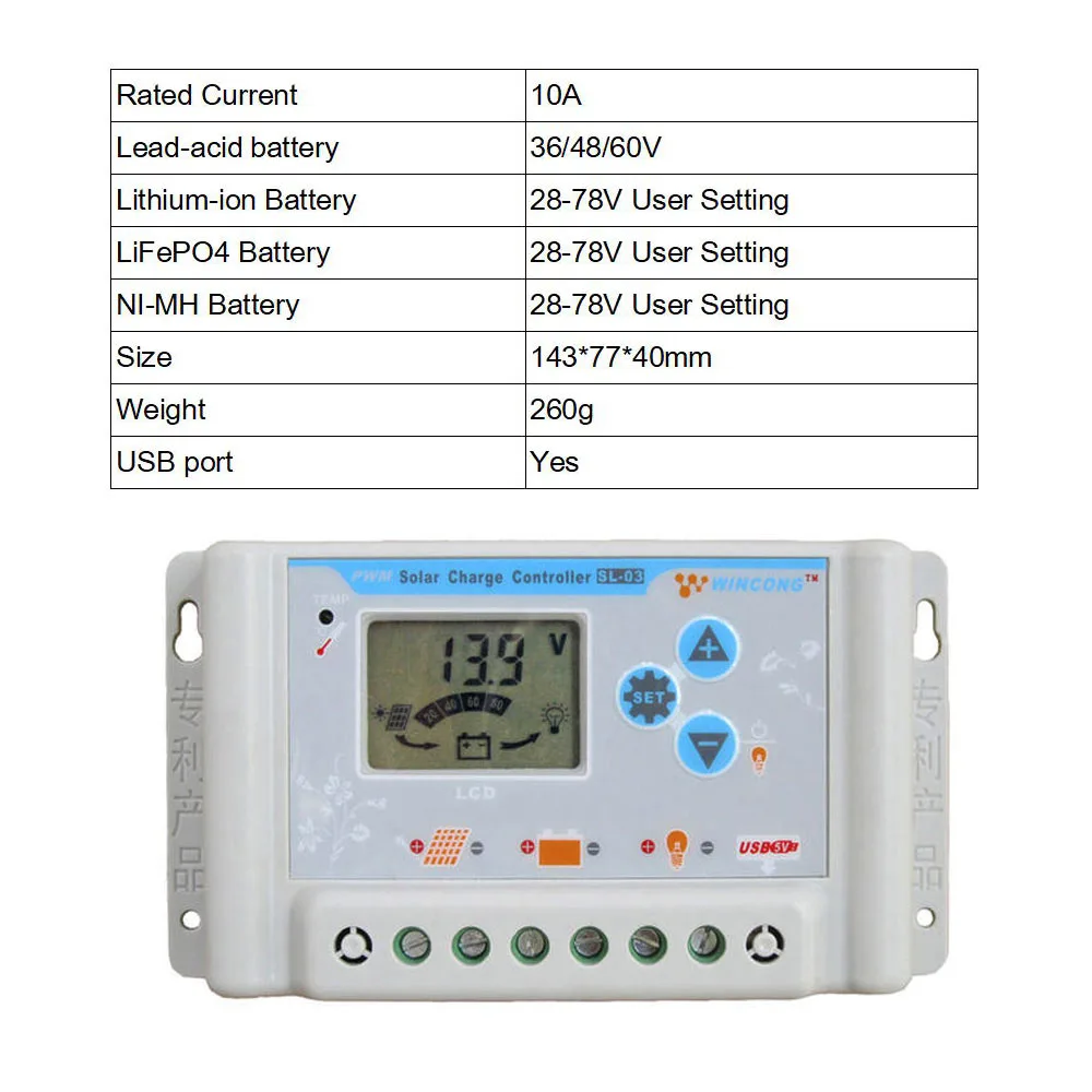 30A/20A/10A Солнечный Зарядное устройство контроллера 12V 24V 36V 48V 60 V-зарядное устройство для литий-ионного, LiFePO4 Батарея панели солнечных батарей