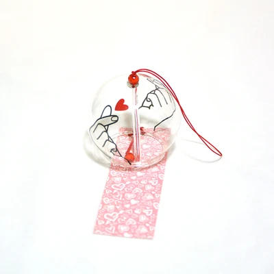 Японский стиль, Стеклянные Колокольчики, креативные подарки, расписные оконные и дверные подвески, подарок на день рождения, ветровой колокольчик - Цвет: red love