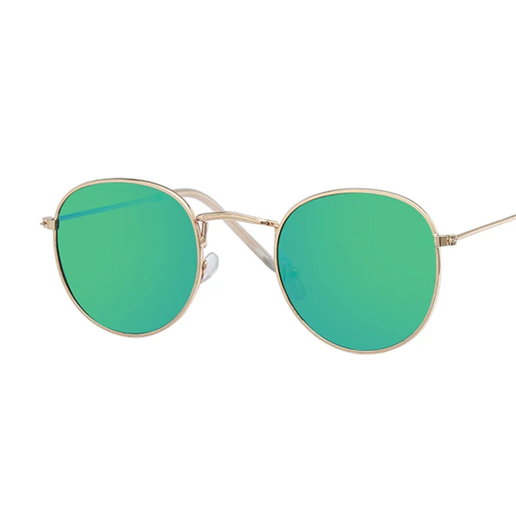 Новые брендовые дизайнерские винтажные Овальные Солнцезащитные очки, женские ретро очки с прозрачными линзами, круглые солнцезащитные очки для женщин, женские очки Oculos De Sol - Цвет линз: Gold Green