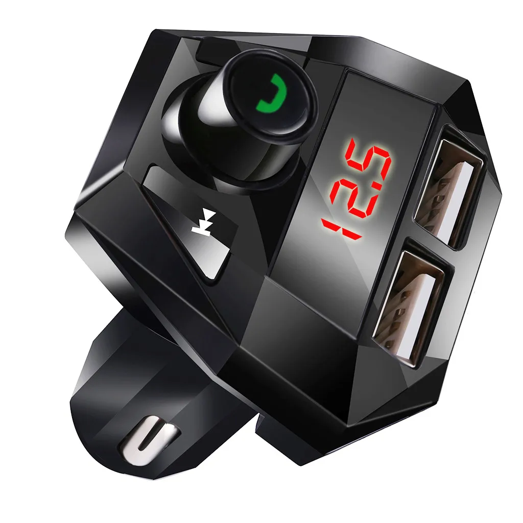 High Quality Car Charger Bluetooth FM Transmitter LED screen Cigarette Lighter Charger#YL1