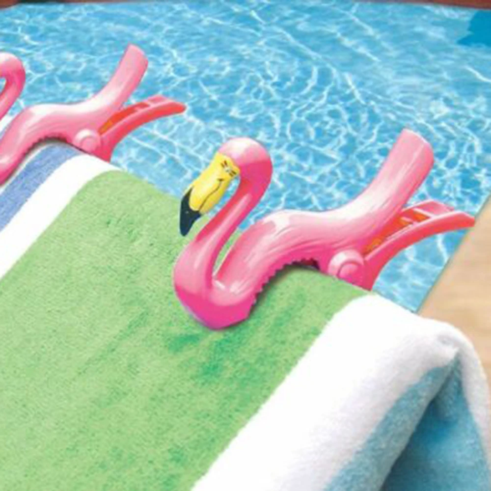 Пластиковый шезлонг пляжное полотенце ветряные зажимы шезлонг колышки бассейн полотенца зажимы милое животное Фламинго в форме одежды одеяло стеллаж для хранения