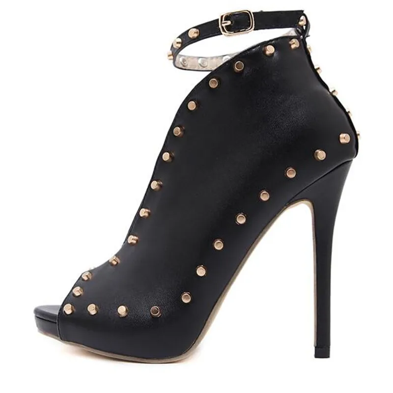 New-Europe-Popular-Street-beat-rivet-shoes-fish-mouth-High-heeled-Catwalk-sexy-Rome-Ankle-Buckle