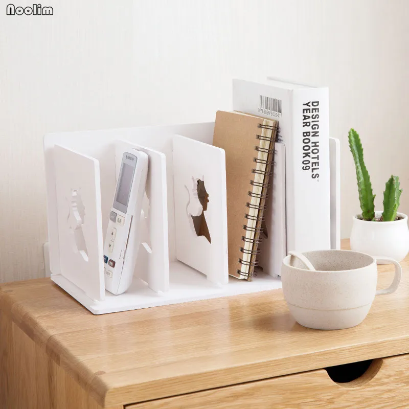 

Hollow Book Storage Rack Wooden Office Desktop File Shelf Information Magazine Storage Holder Living Room Table Book Stand