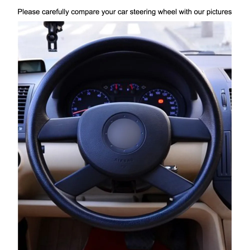 Чехол рулевого колеса ручной работы из искусственной кожи для Volkswagen VW Polo 2003 2004 2005