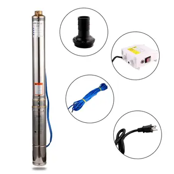 

SHYLIYU 3 Inch Pipe Submersible Pumps 14 pcs Impeller Deep Well Bore Pump 1" Outlet Stainless Steel Water Pump with Control Box
