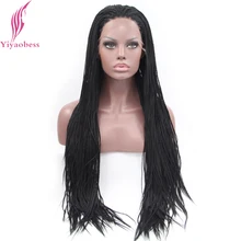 Yiyaobess 1# African American Braided Lace Wig Heat Resistant Synthetic Frontal Hair Long Micro Braided Wigs For Black Women Yiyaobess 1# African American Braided Lace Wig Heat Resistant Synthetic Frontal Hair Long Micro Braided Wigs For Black Women