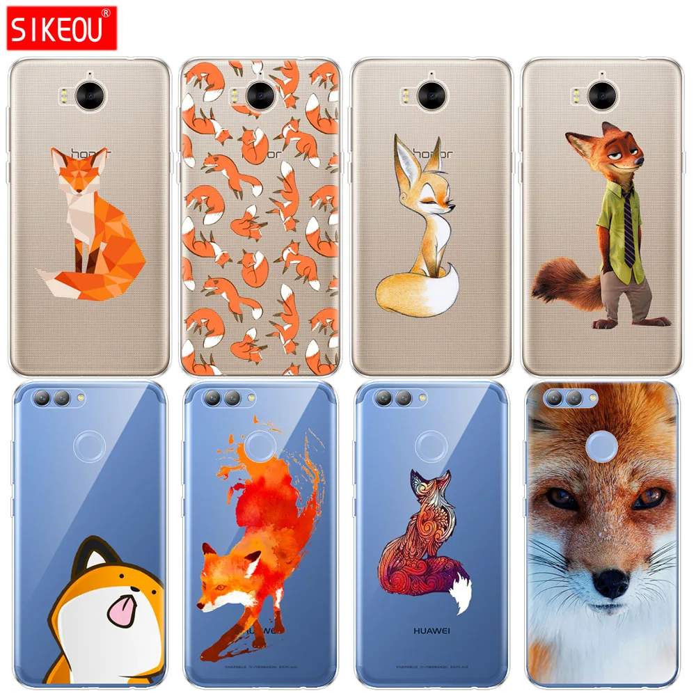 

Silicone phone Cover Case for huawei Y3 Y6 Y5 2 II 2017 nova 3e 2s 2 LITE plus soft tpu sly fox 360 full protective coque