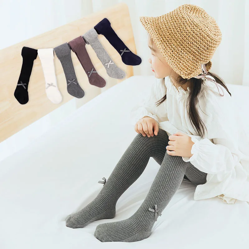 Spring autumn Children Toddlers Girls Cotton Bow Pantyhose Baby Kids