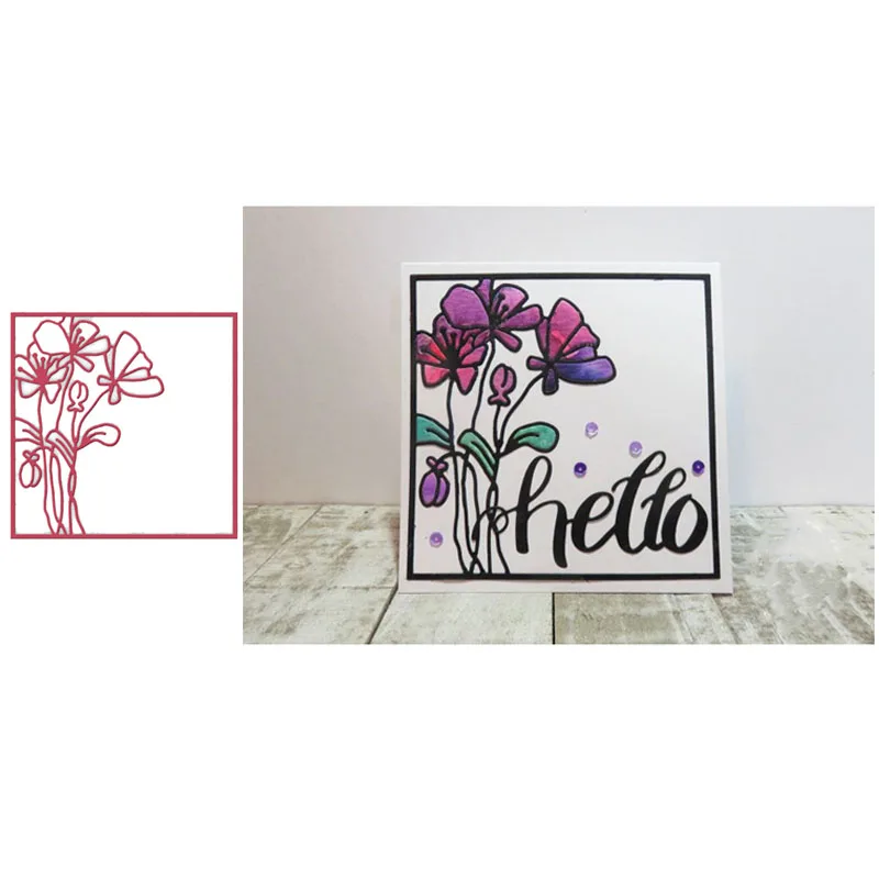 

Metal Cutting Dies Frame Background Poppy Frame Stencils for DIY Scrapbooking Album Stamp Card Embossing New 2019 Die Cut