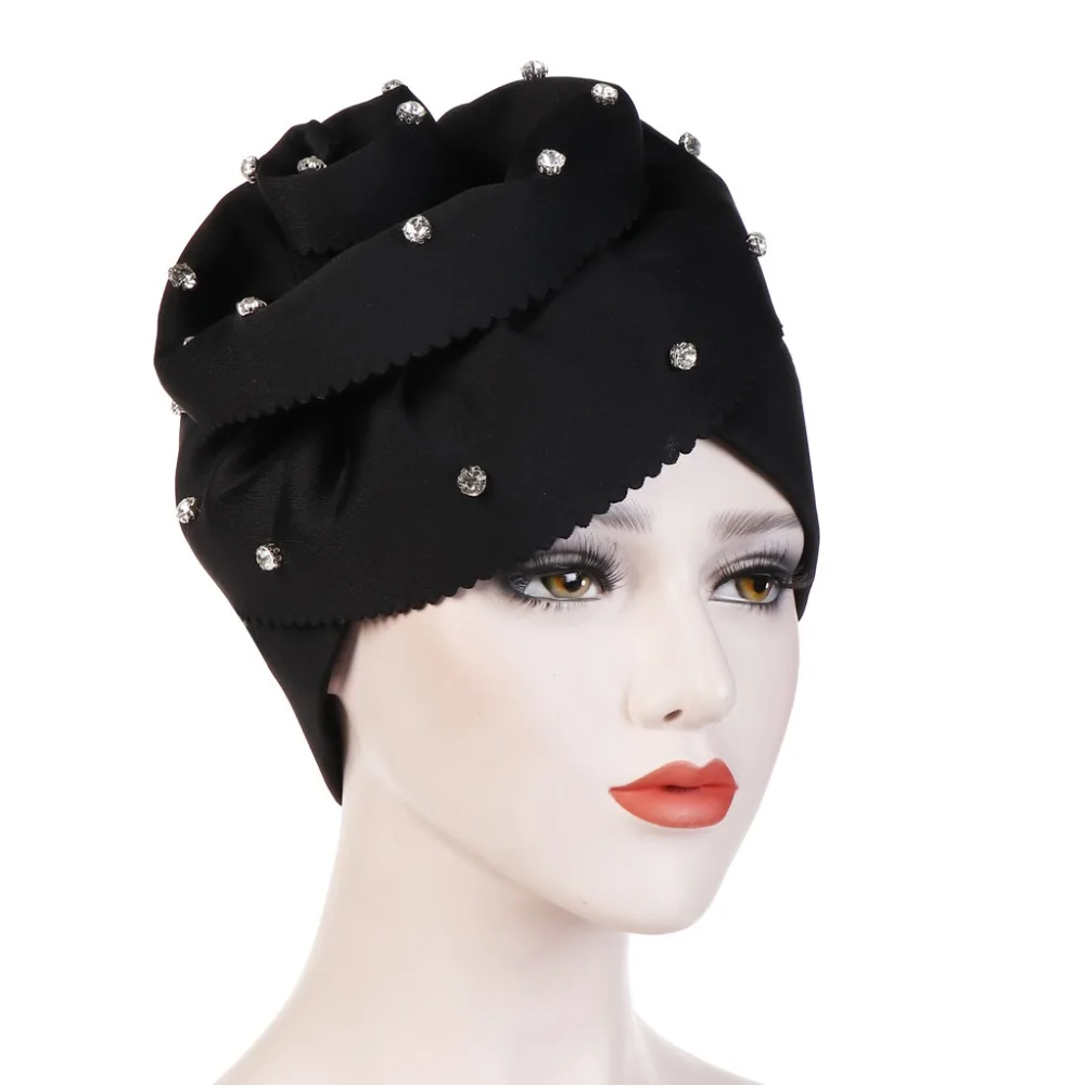 Elegante muçulmano feminino grande flor 3d algodão