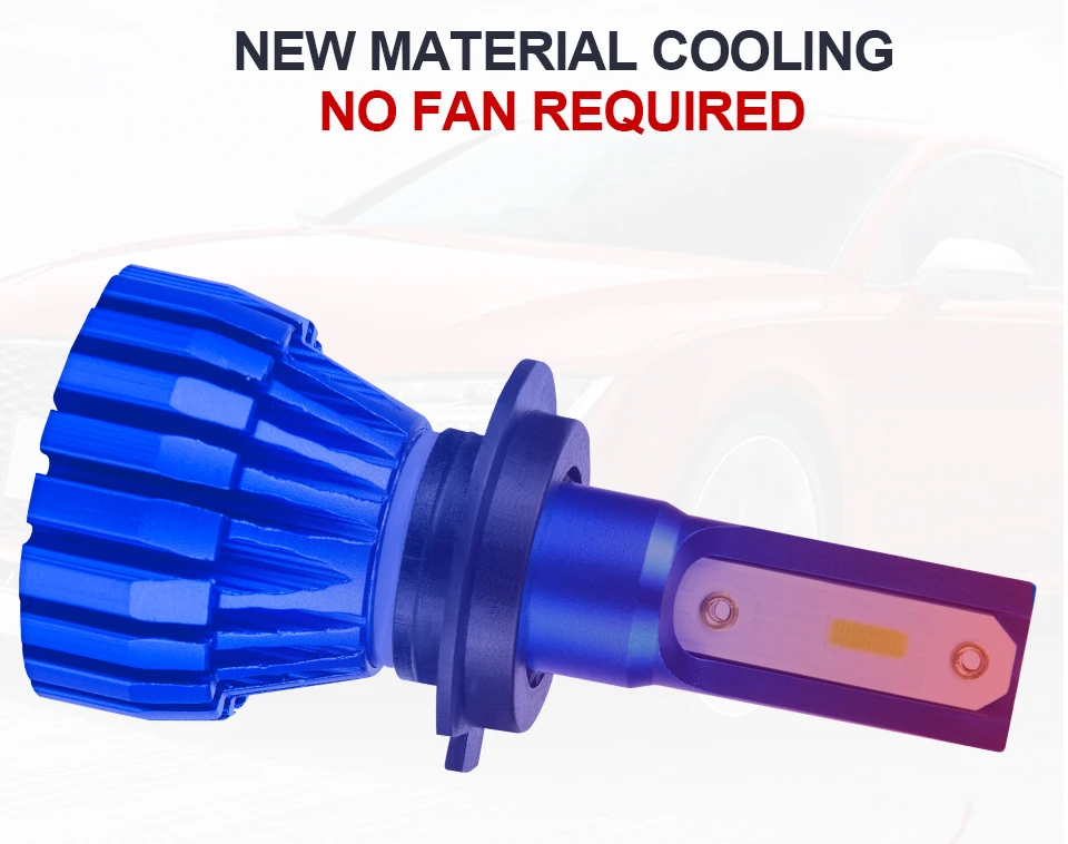 72W DOB COB Chips H4 H7 LED Car Headlight Bulbs H11 H1 H3 9005 9006 Hi-Lo Beam 8000lm 6500K Auto Headlamp Fog Light DC12v 24v (5)