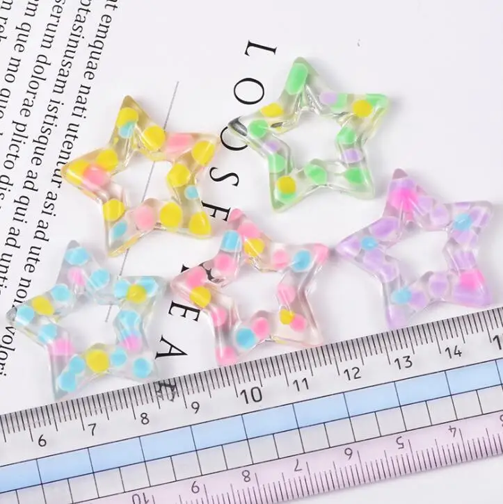 

Cute Resin Pentagram Stars Cabochon Flatback For Mobile Case Scrapbooking DIY Decorative Craft Favor
