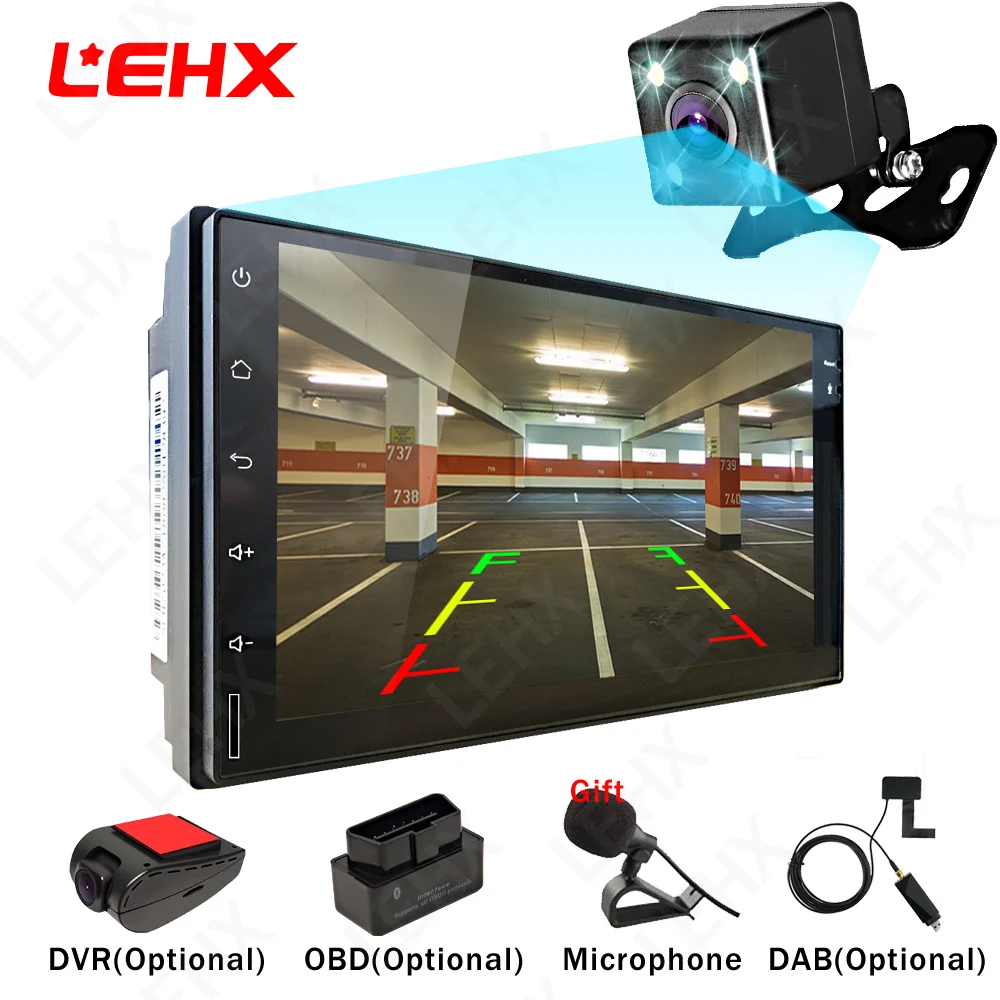 Clearance LEHX 2 din car Android 8.0 GPS Navigation Bluetooth For Nissan VW Toyota Peugeot WiFi Multi-Media 7 inch car Radios Player RDS 4