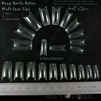 

Well Less Nail Tips Professional 200 Sets 200 Boxes Clear Deep Smile Half Well French Salon False Nails Tips