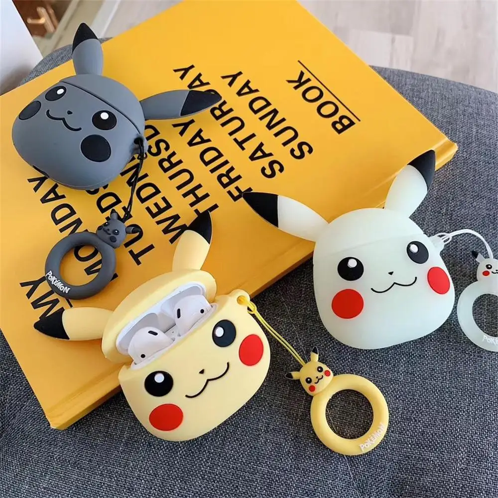 

Cute cartoon Silicon Pikach case for Apple Airpods wireless bluetooth silicone earphone case for Iphone Air Pods headphone cover