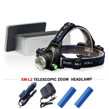 

rechargeable headlight Fishing Yellow white light powerfu led head lamp head torch xm l2 led headlamp 18650 hunting waterproof