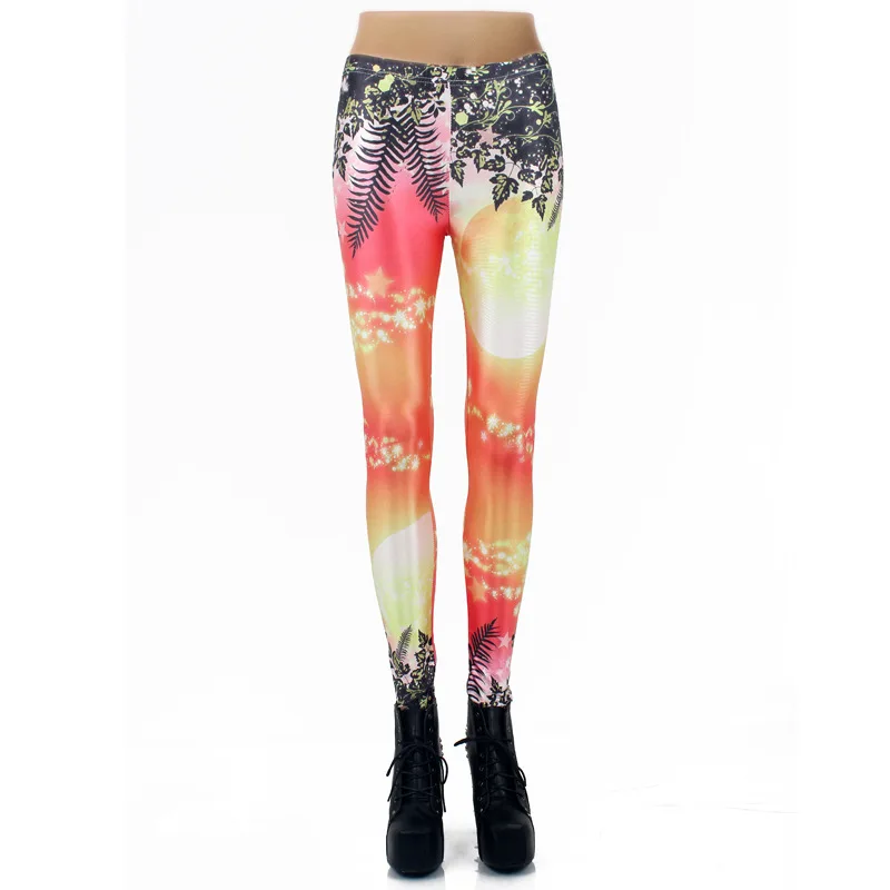 2017 Garden 3d Sublimation Print Milk Silk Ninth Leggings