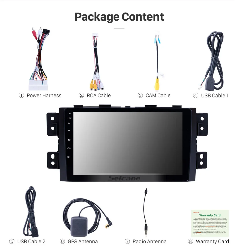 Cheap Seicane 9 inch Touch Screen radio Android 8.1 Bluetooth Car Stereo GPS Navi For 2008-2016 KIA Borrego with Mirror Link WIFI AUX 19