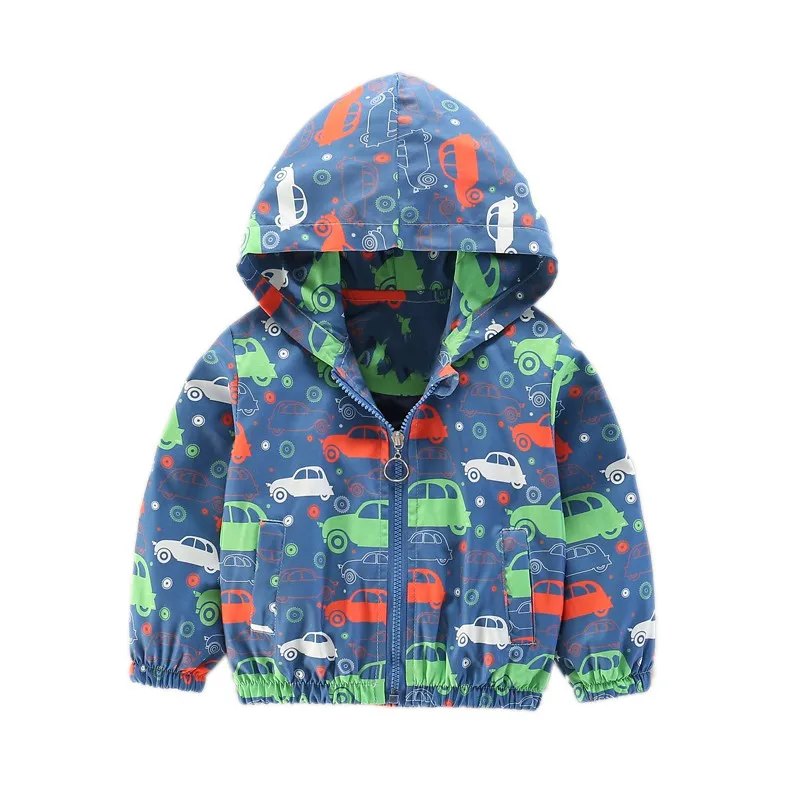 Baby Boys Coats Jackets Autumn Kids Clothes Car Print Children Clothes Hooded Outerwear 1-6 Y high quality