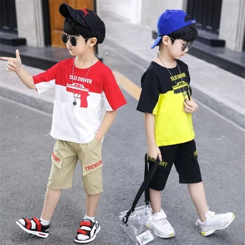 

Children's clothing boy summer suit 2019 new children's summer big boy short sleeve Korean two-piece