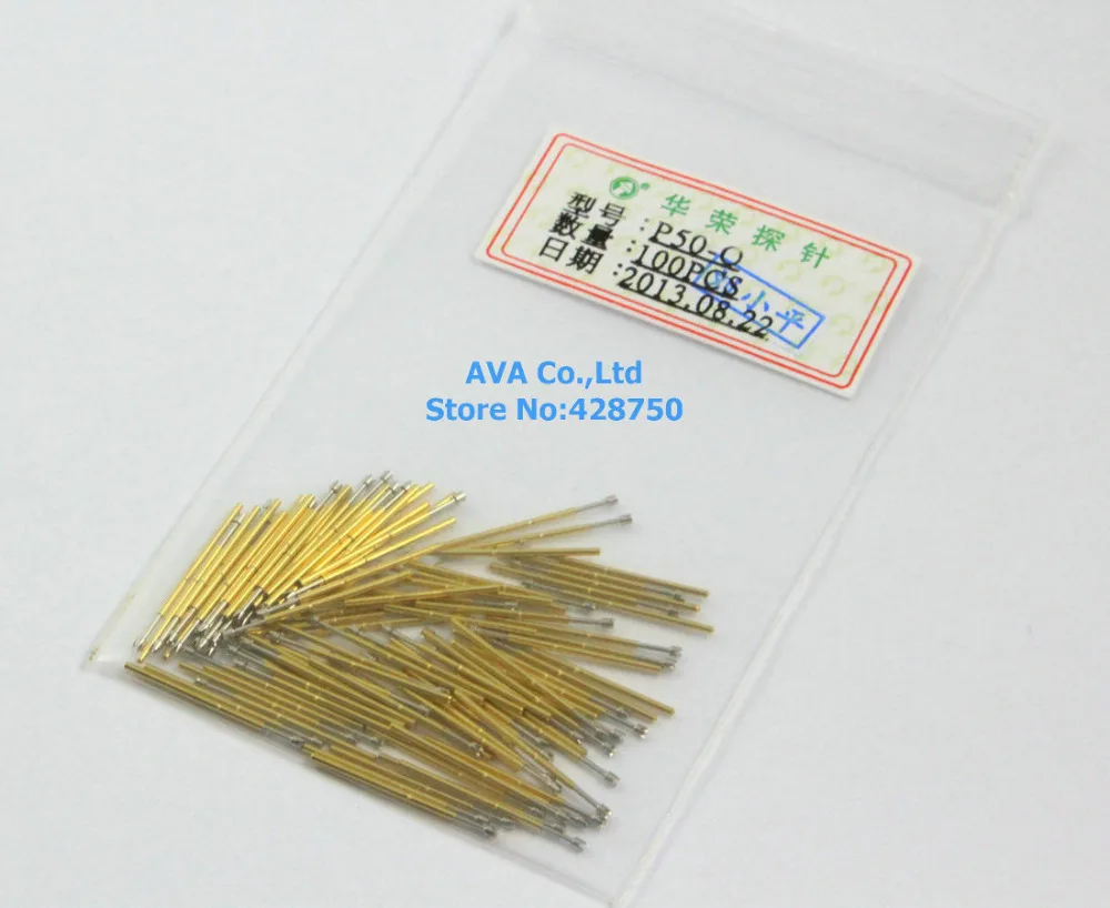 

100 Pieces P50-Q2 Dia 0.68mm Length 16mm 75g Spring Test Probe Pin