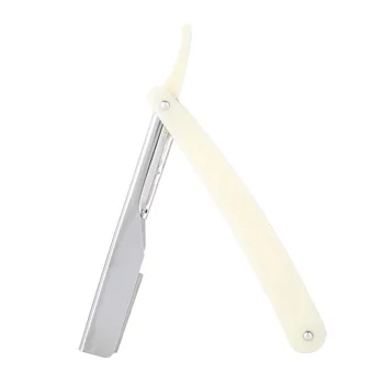 

Barber Razor Straight Edge Hair Clipper Salon Folding Blade Razor with Blade Black Shaving Razor Tools Haircut White