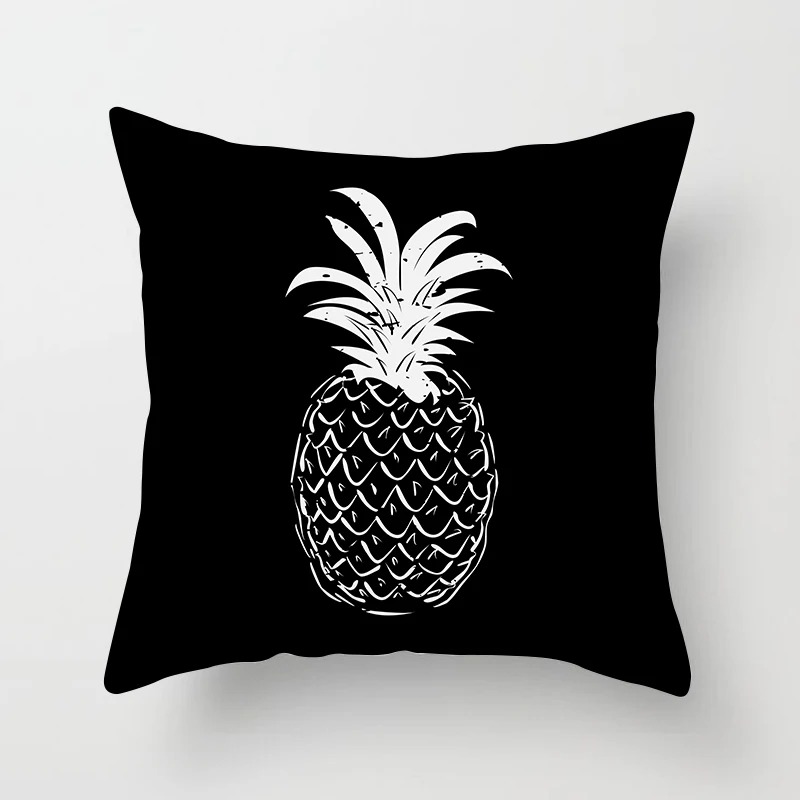 

Black and white style pillowcase planet print pillowcase ananas rose print pillow case home decorative pillow cover