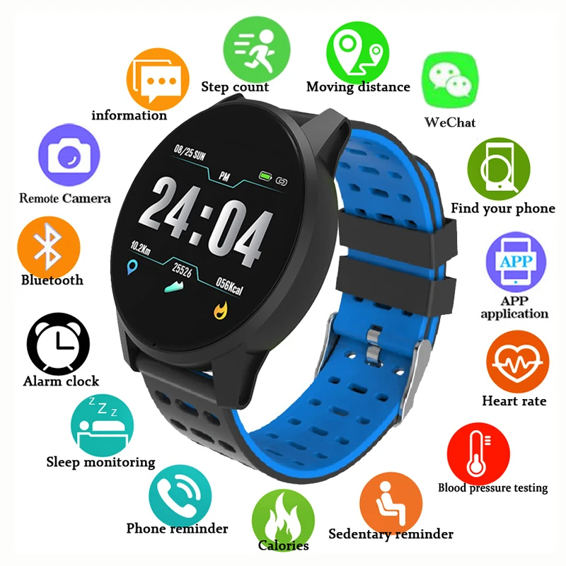 Fashion Smart Watch Men Women 2019 Sport Mens Digital Pedometer Record Heart Rate Monitor Smartwatch for Android ios | Наручные часы