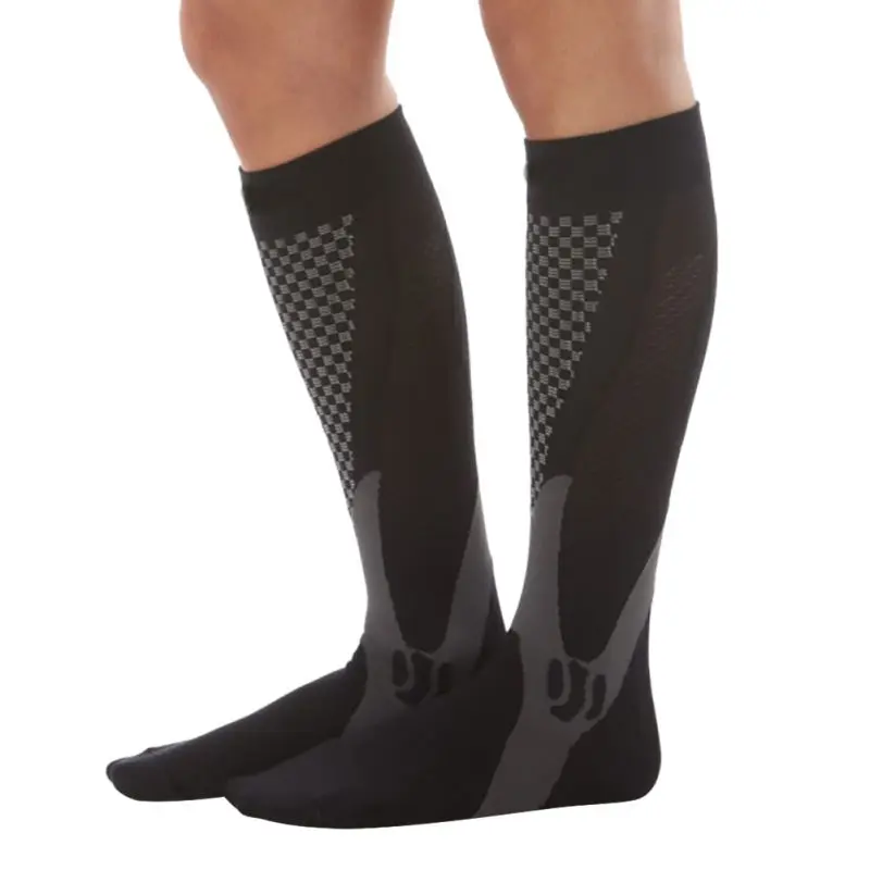Унисекс, для мужчин и женщин, для поддержки ног, стрейчевые, волшебные Компрессионные носки, спортивные, для бега, футбола, S-XXL, размер - Цвет: 1