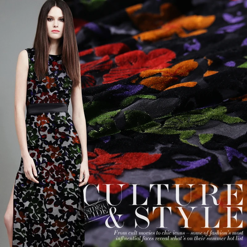 

Hollow silk velvet fabric drape burnout velvet fabric breathable clothing cheongsam dress silk fabric wholesale silk cloth