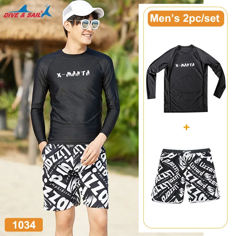Рубашка с кофточками для мужчин/женщин, парные купальники UPF50+ Adult2, комплект с рукавами, защита от солнца, Рашгард для водных видов спорта - Цвет: 1034