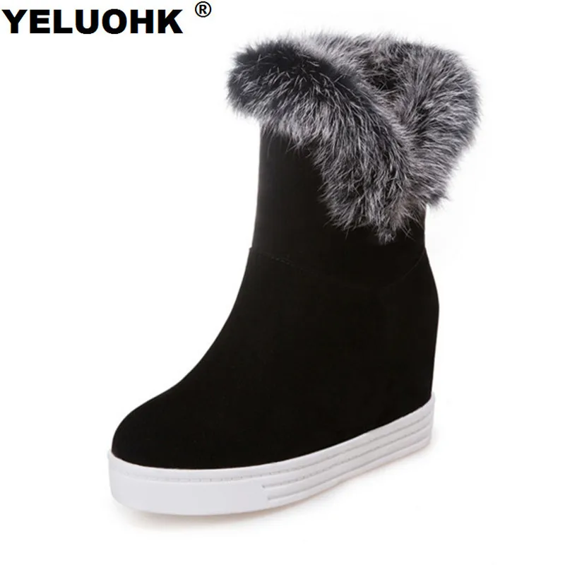 

Large Size 43 Winter Boots For Women Shoes High Heels Casual Platform Shoes Ankle Boots For Women Plush Women High Boots
