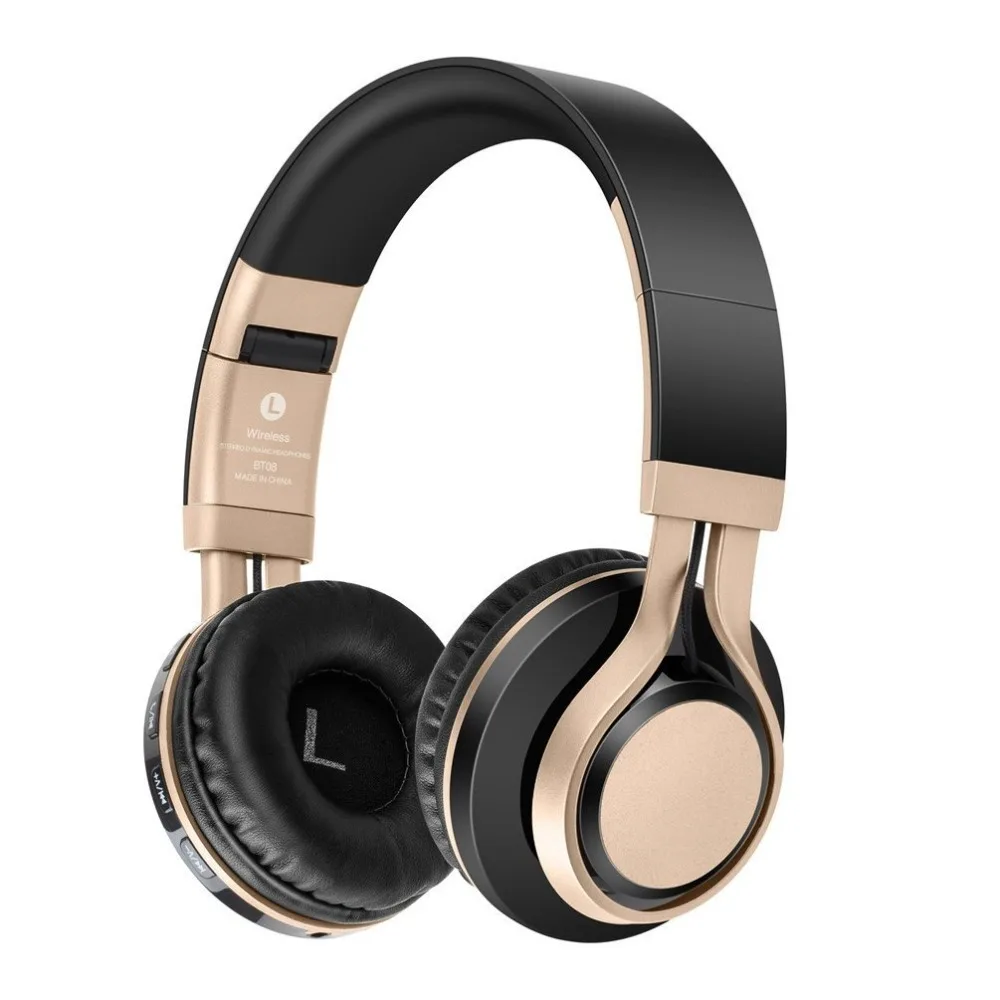 BT-08 беспроводные наушники Bluetooth гарнитура складные регулируемые с микрофоном для