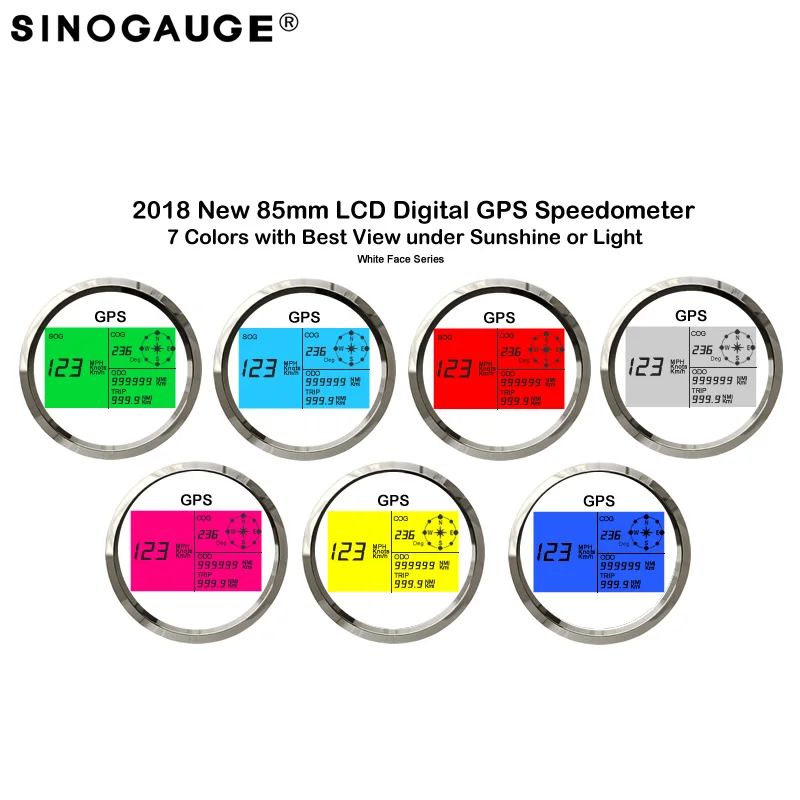 85 мм Универсальный gps Спидометр 0~ 299 MPH, узлы, км/ч мотоцикл лодочные грузовики черный белый