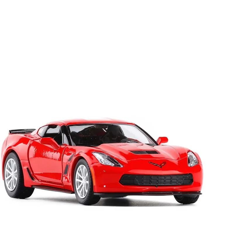 1/36 Chevrolet Corvette C7 металлические Литые под давлением машинки, игрушка с откидной спинкой, модель автомобиля из сплава, миниатюрный автомобиль для дня рождения, детские игрушки, подарки