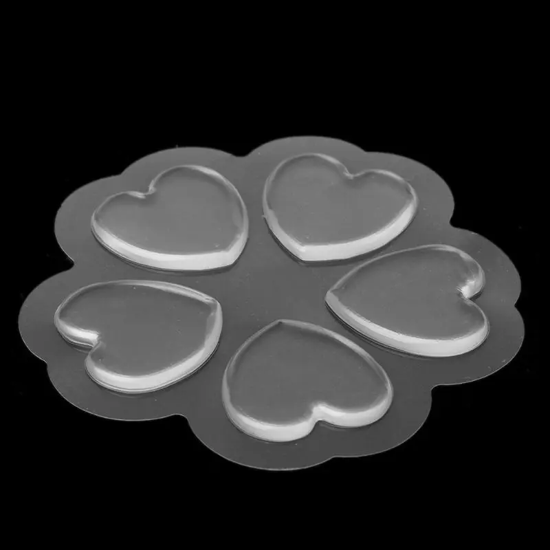 

5Pcs Heel Pads Pain Relief Insole Shoes Pad Cushion Silicone Transparent Soft Heart Shape Non Slip Self Adhesive Sticker Insert