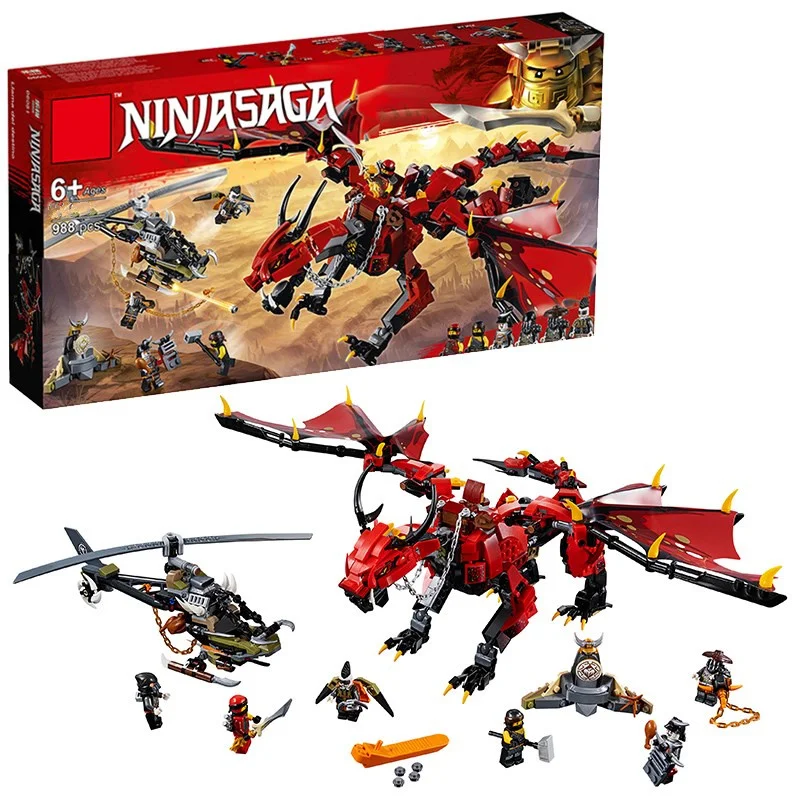 

2018 new ninja dragon knight building blocks enlighten toy for children Compatible Legoing Ninjagoes DIY bricks for boy friends