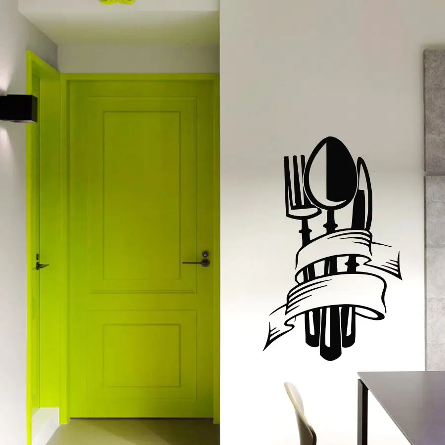 Vinyl Wall Decals Kitchen Knife Fork Spoon Decal Sticker Home Decor Art