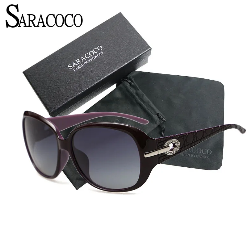 Женские солнцезащитные очки SARACOCO поляризационные с чехлом R04|sun glasses female|sunglasses women