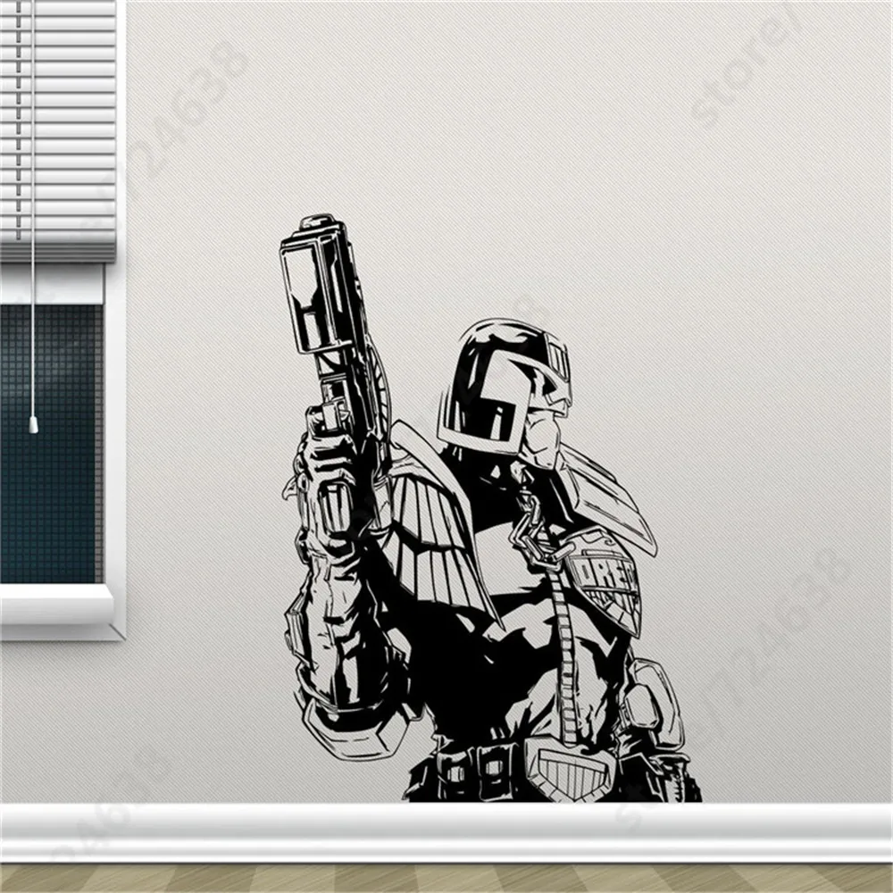 Judge Dredd Wall Vinyl Sticker Retro Movie Poster Decal Superhero Teen Room Club font b Home
