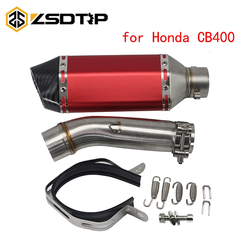 ZSDTRP мотоцикл Akrapovic выхлопная система скольжения на среднее соединение трубы с глушителем для Honda CB400