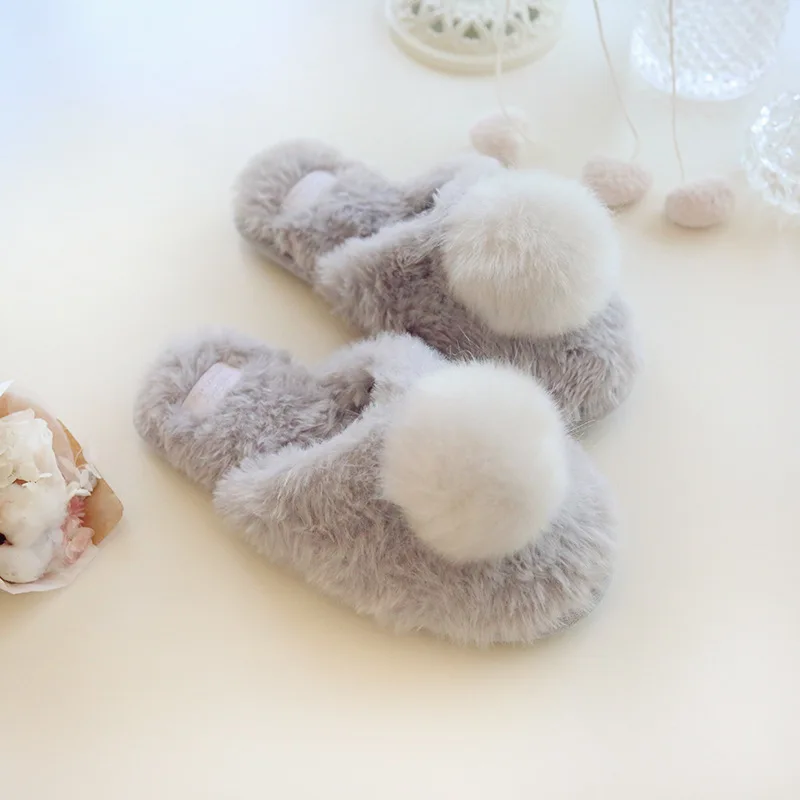 

Slippers Women winter home slippers Pantoufles femmes Pantoufle femme Soft women Warm Fur plush house Indoor Slippers